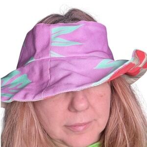 Reversible bucket hat one size fits most Purple blue/orange tan